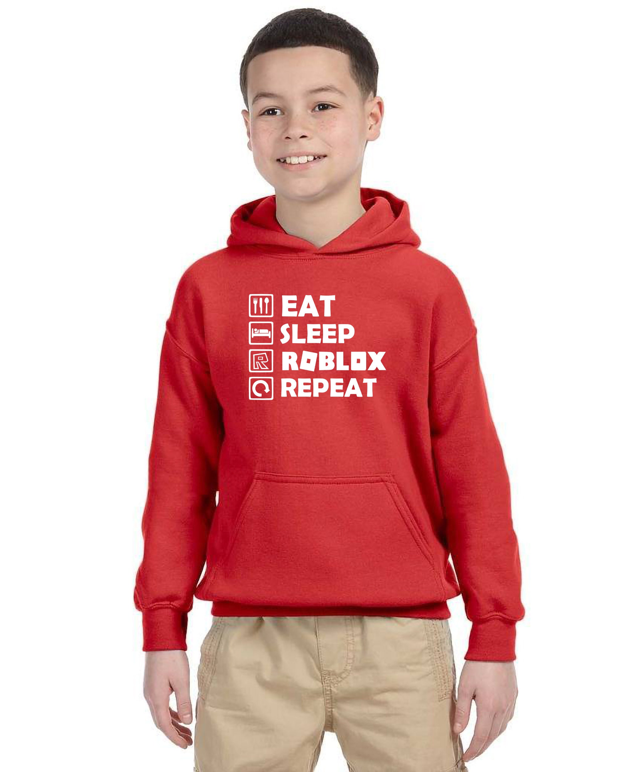 Roblox Gamer Design Sweatshirts, Roblox shirt, Roblox Gift, Birthday Gift, Roblox Hoodies, eat sleep ROBLOX repeat Hooded Sweatshirt